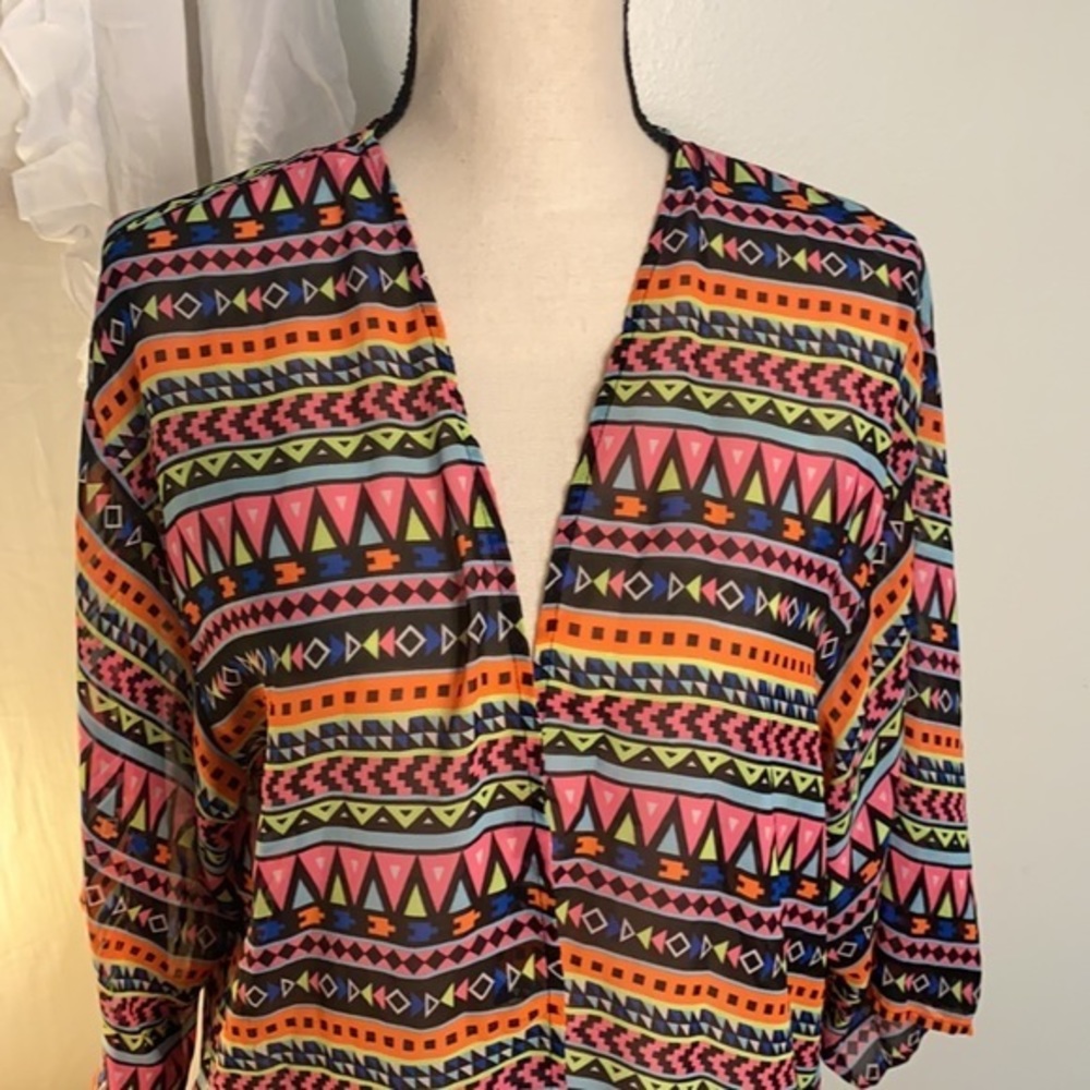 Divided Neon Geometric Print Cardigan Size Small - Picture 3 of 6